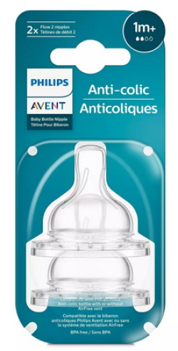 AVENT SMOCZEK DO BUTELKI 762/02  1+  ANTYKOLKOWY 2 SZT