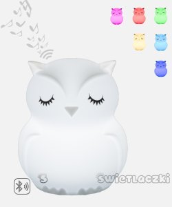 MESMED ŚWIETLACZEK Z GŁOŚNIKIEM BLUETOOTH MM-014 SÓWKA HUHU