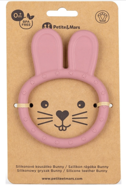 PETITE GRYZAK SILIKONOWY BUNNY DUSTY ROSE 0M