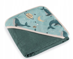 PETITE OKRYCIE KĄPIELOWE BAMBUSOWE 100x100 WHALE