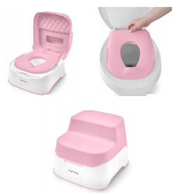 INGENUITY NOCNIK, NAKŁADKA I PODNÓŻEK  RÓŻOWY 3W1