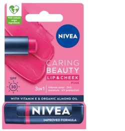 NIVEA POMADKA CARING BEA.3W1 PINK