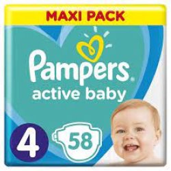 PAMPERSY ACTIVE 4 MAXI 58        9-14 KG